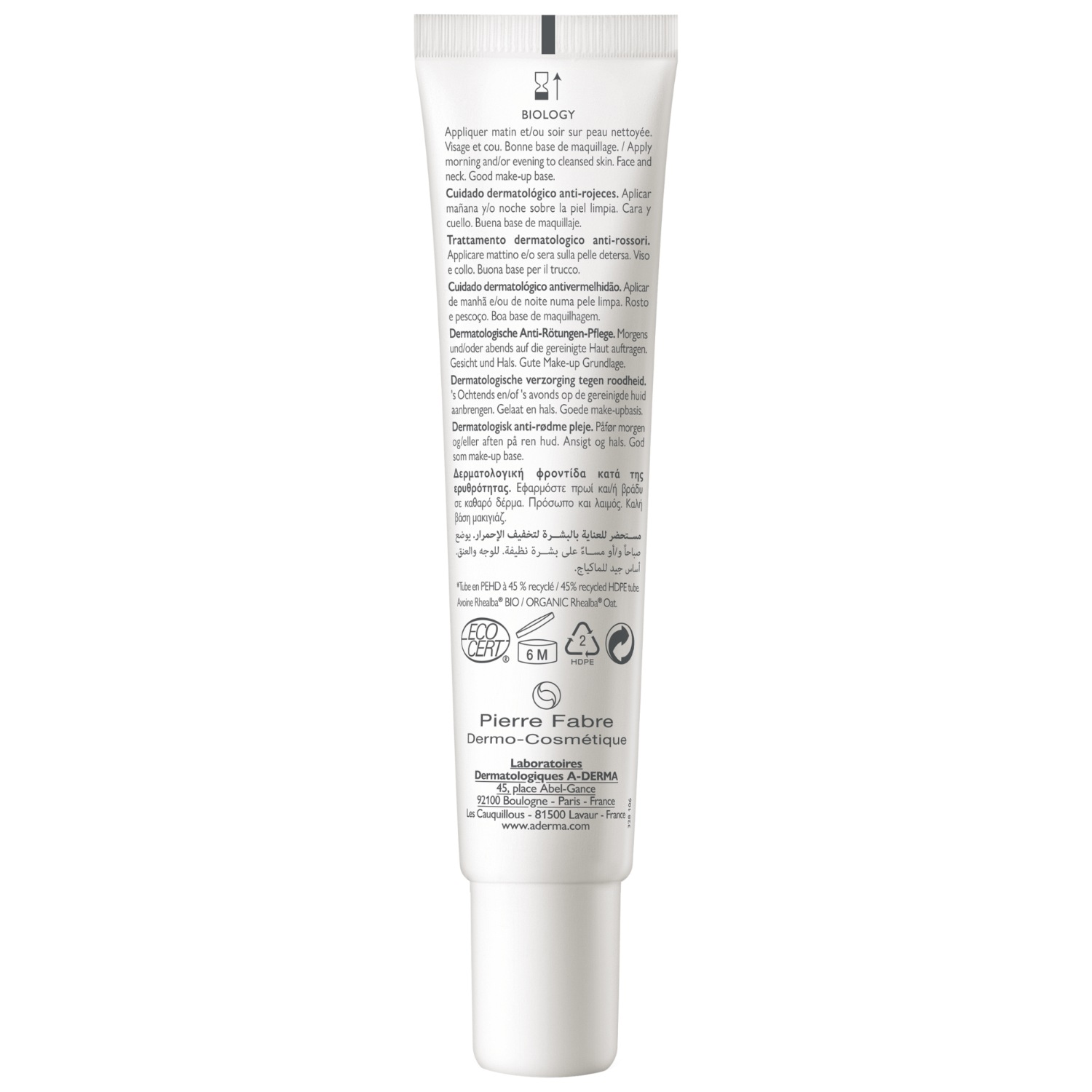 A-DERMA Gesichtslotion Biology A - R Dermatologische Pflege Anti-Rötungen - 40 ml