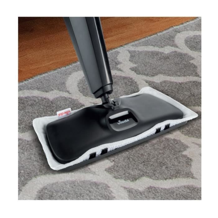 Balai vapeur - VILEDA - Steam Mop XXL - Tampon de nettoyage pivotant - Lavable - Noir