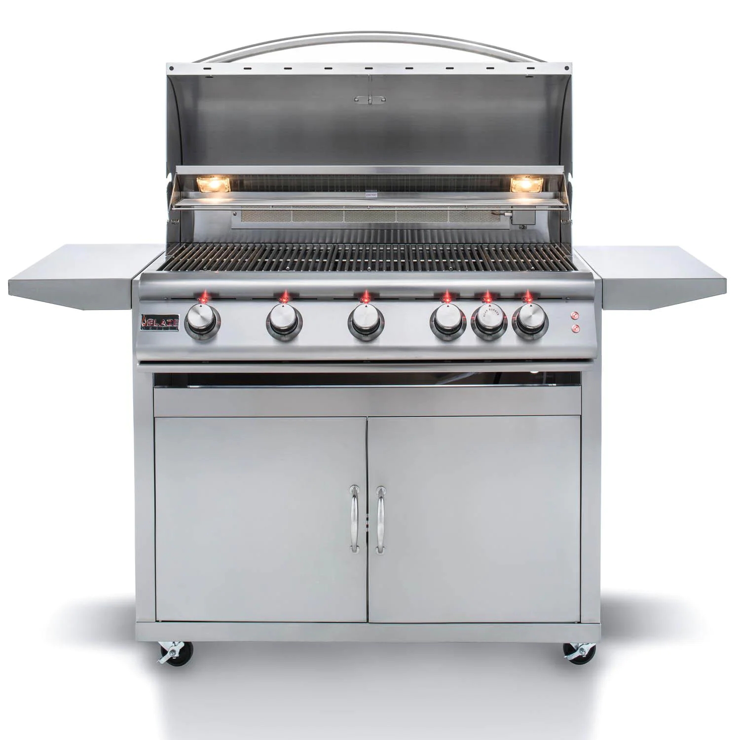 Barbecue a gas propano Blaze Premium LTE da 40 pollici con 5 bruciatori, bruciatore a infrarossi posteriore e luci integrate - BLZ-5LTE2-LP