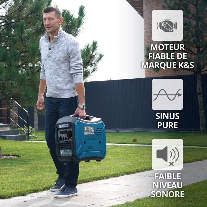 Invertergenerator - Könner & Söhnen - KS 2000i S - 2000 W - 5 L - 87 dB