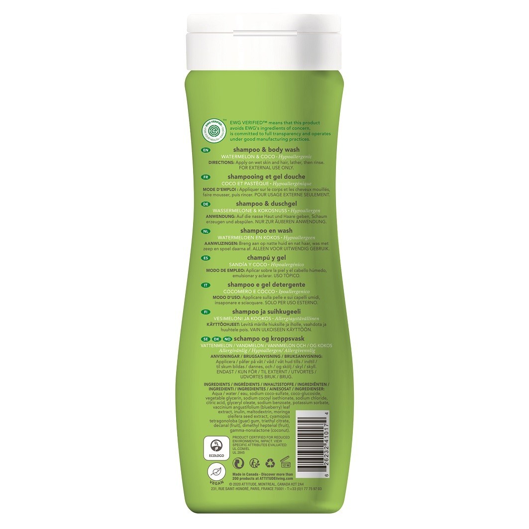 Attitude Haarshampoo Wassermelone & Kokosnuss - 473 ml