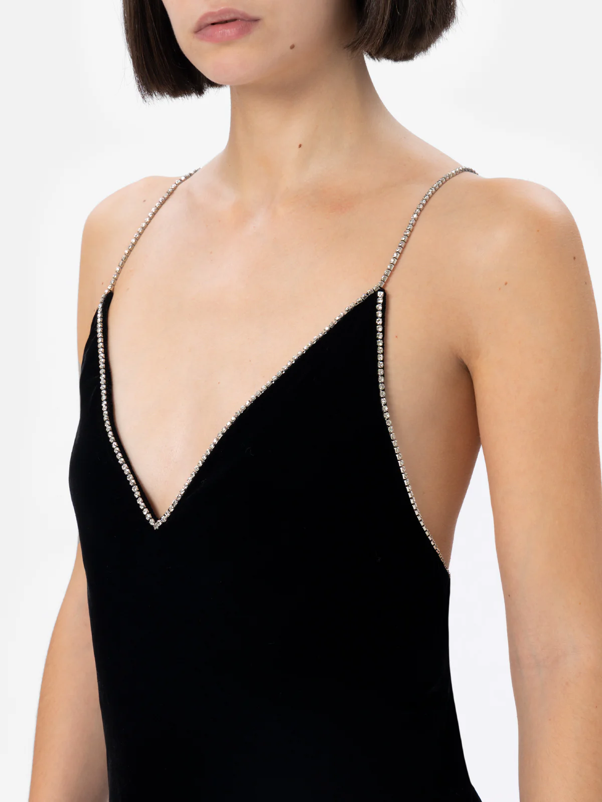 Schwarzes Samt-Slipkleid von Eydis für Damen