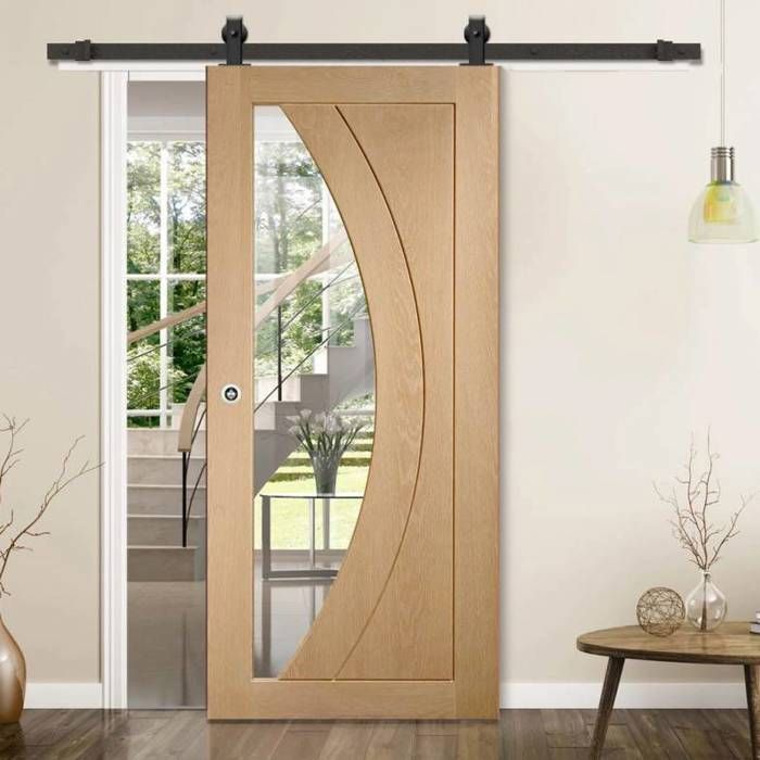 Rail porte coulissante  2M  Porte en bois  Noir