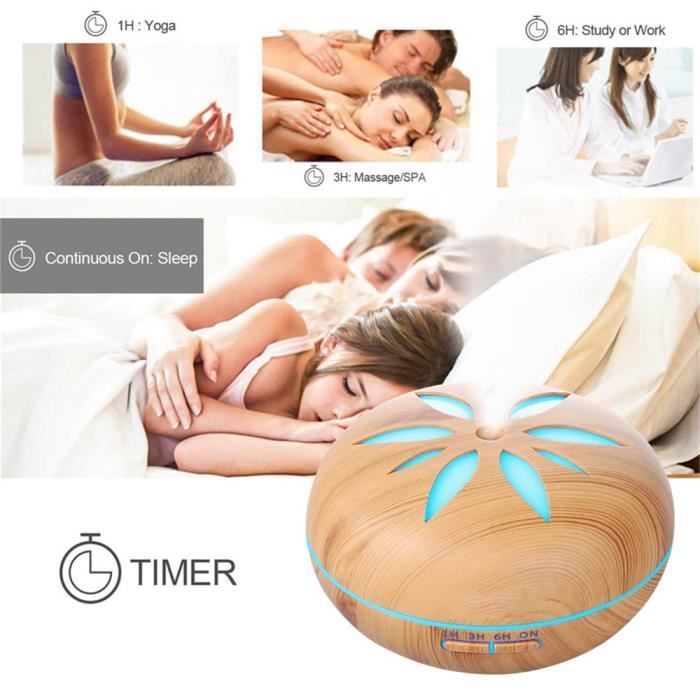 Difusor de aceites esenciales, humidificador ultrasónico de 550 ml, purificador de aire eléctrico para aromaterapia, ideal para spa/yoga, color amarillo.
