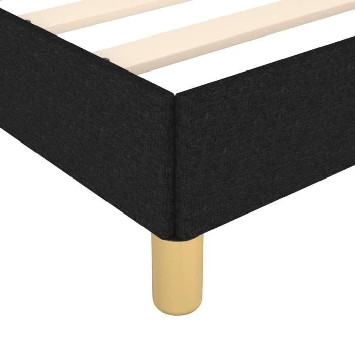 Base de cama de láminas - AKOZON - Negra - 160x200 cm - Tejido resistente - Patas robustas
