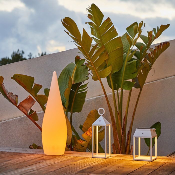 Wireless outdoor floor lamp - LUMISKY - CLASSY C80 - Dimmable multicolor LED - Remote control - H80 cm