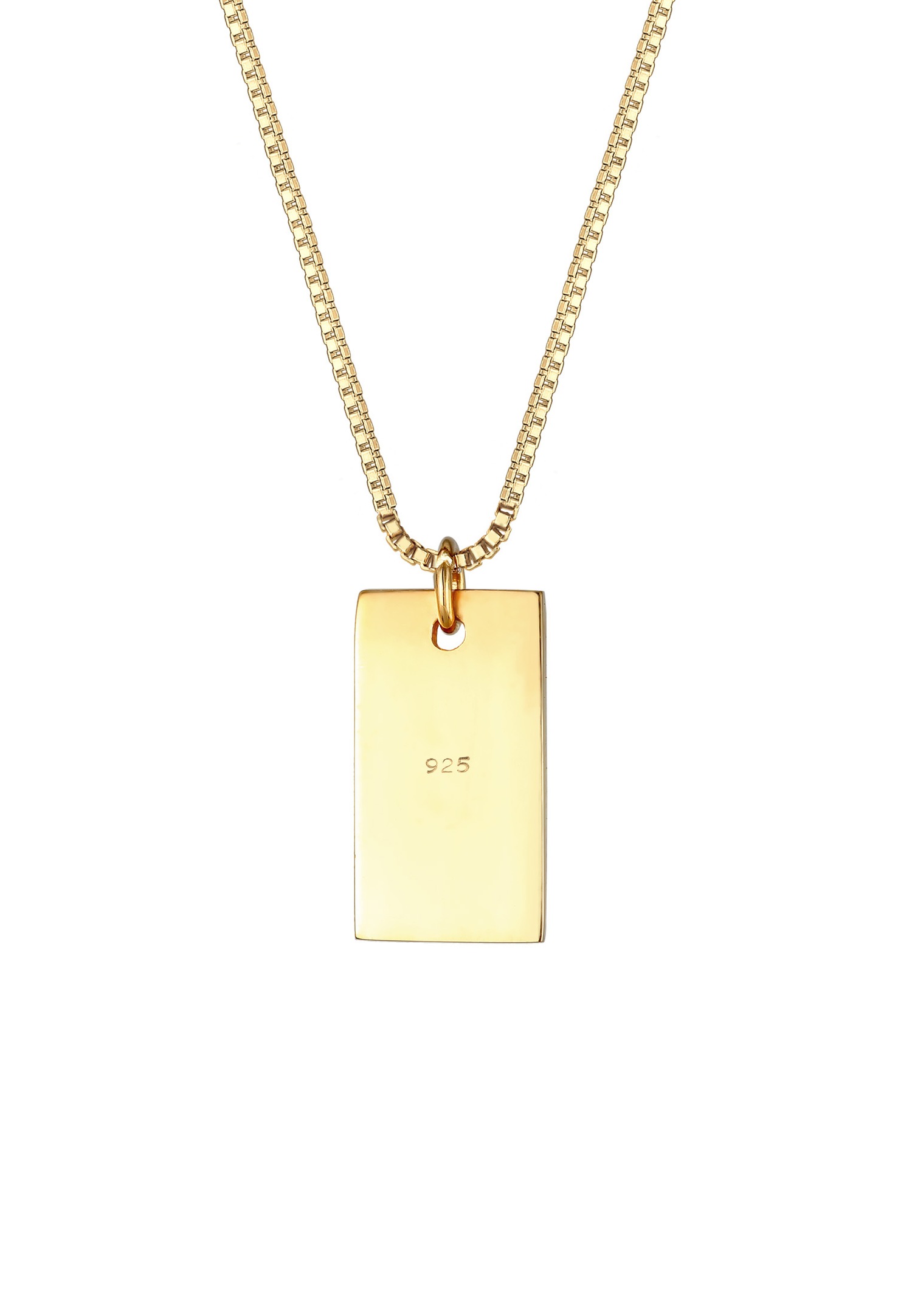 Elli Rectangle Pendentif Géo Basic Minimal Collier Femme - (925/1000) Argent