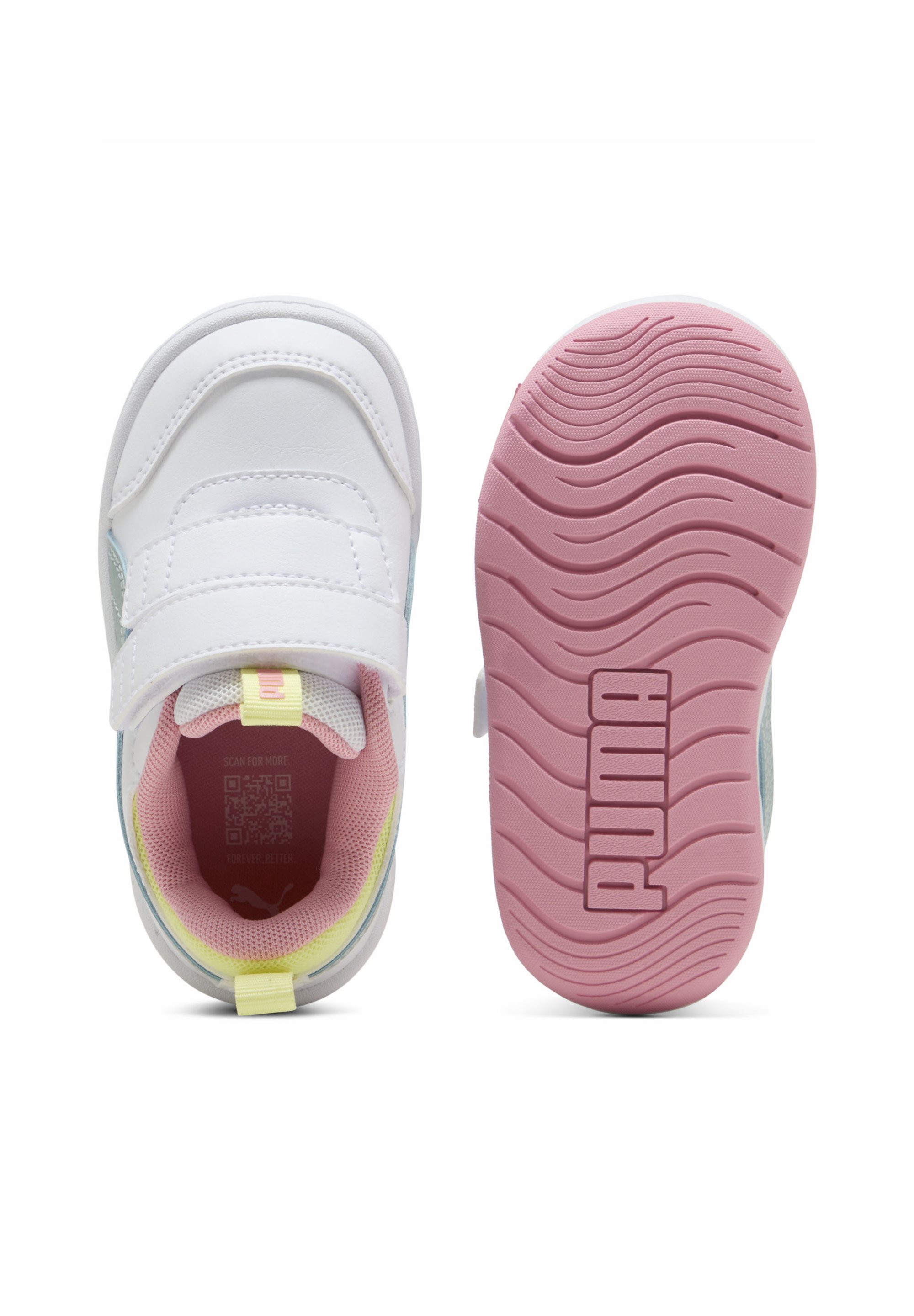 Puma MULTIFLEX - Scarpine per neonati - bianco/verde muschio chiaro