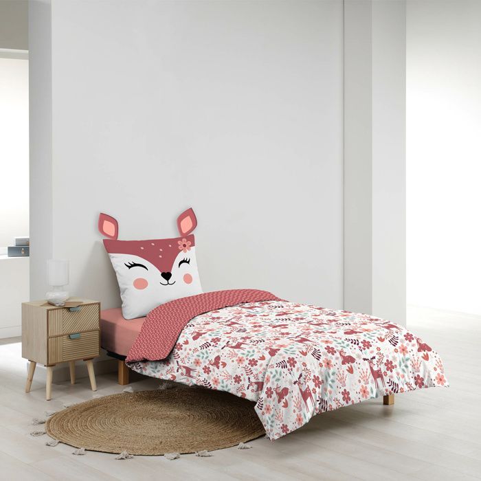 Copripiumino reversibile per bambini BICHETTE – 140 x 200 cm – 100% cotone – 42 fili