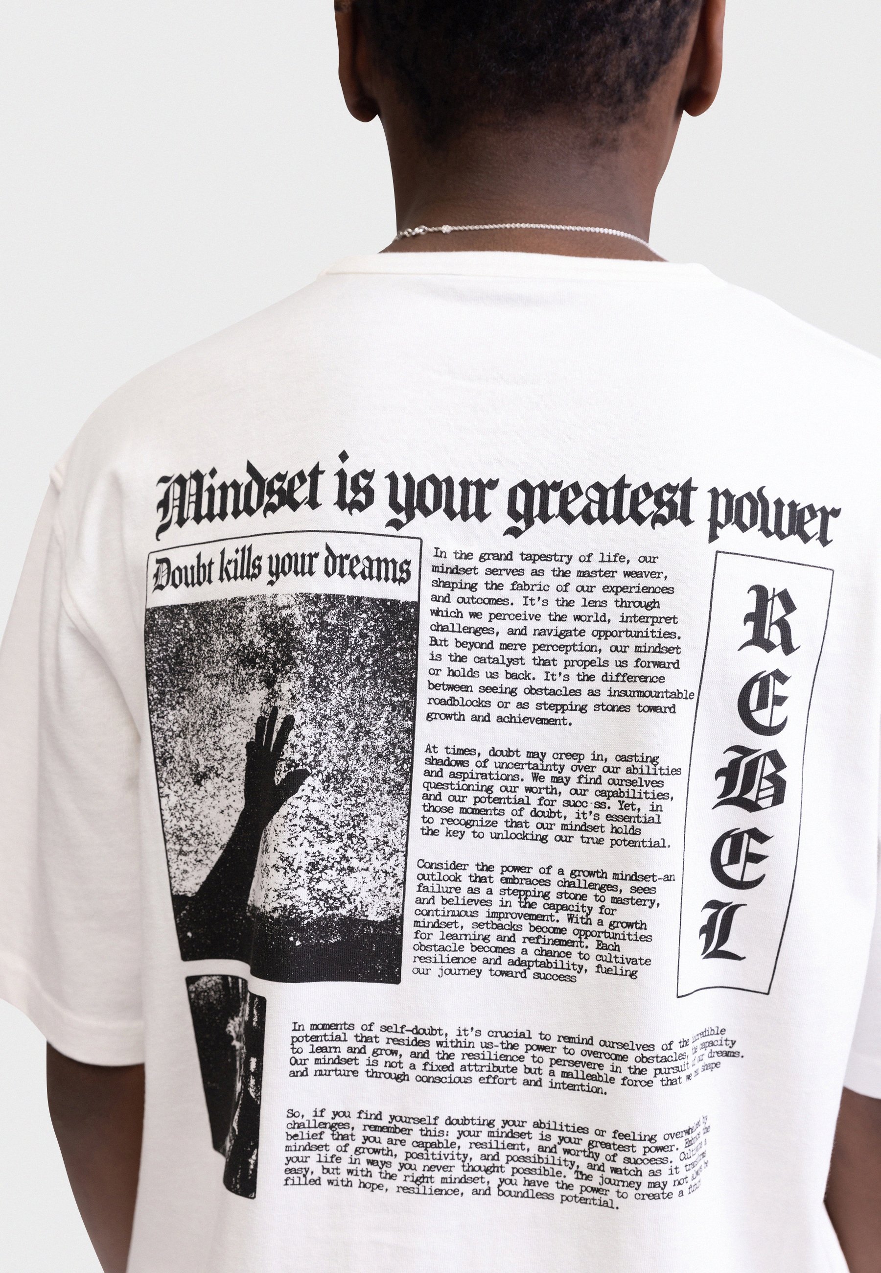 Redefined Rebel TEEMIR TEE OVERSIZED FIT - T-shirt met print - sneeuwwit
