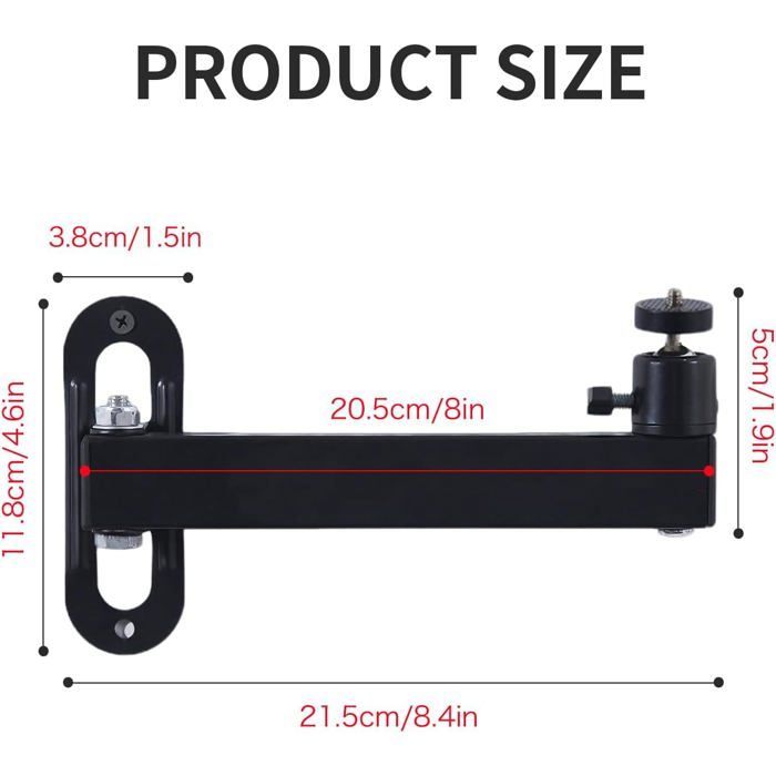 Soporte de pared para proyector de vídeo - ZOKKO - Ajustable 360° - Inclinación +/- 180° - Rotación +/- 180°