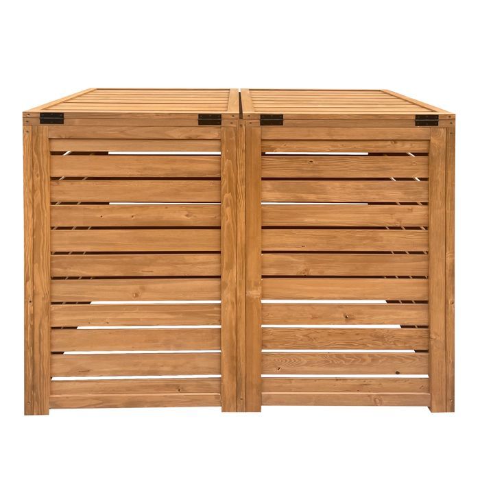 AXI Lex Cache Poubelle en Bois Marron - Abri poubelle pour 2 conteneurs - Max. 240L - Abri Poubelle Extérieur avec Excellente
