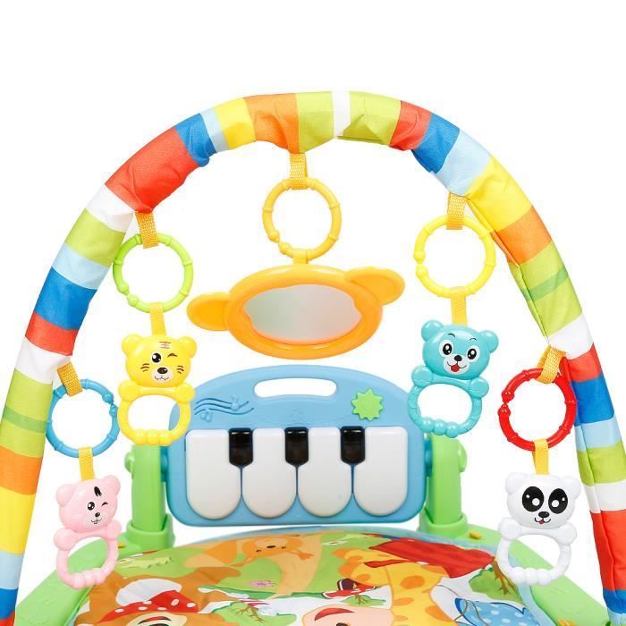 Tapis d'éveil pour bébé WISS - Piano et arches de jeu - ABS non-toxique - Vert