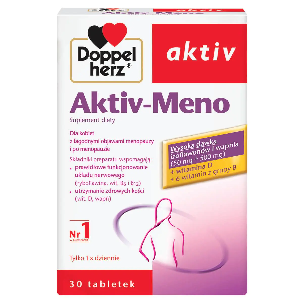 Doppelherz Aktiv Aktiv-Meno, Preparat łagodzący objawy menopauzy, Tabletki
