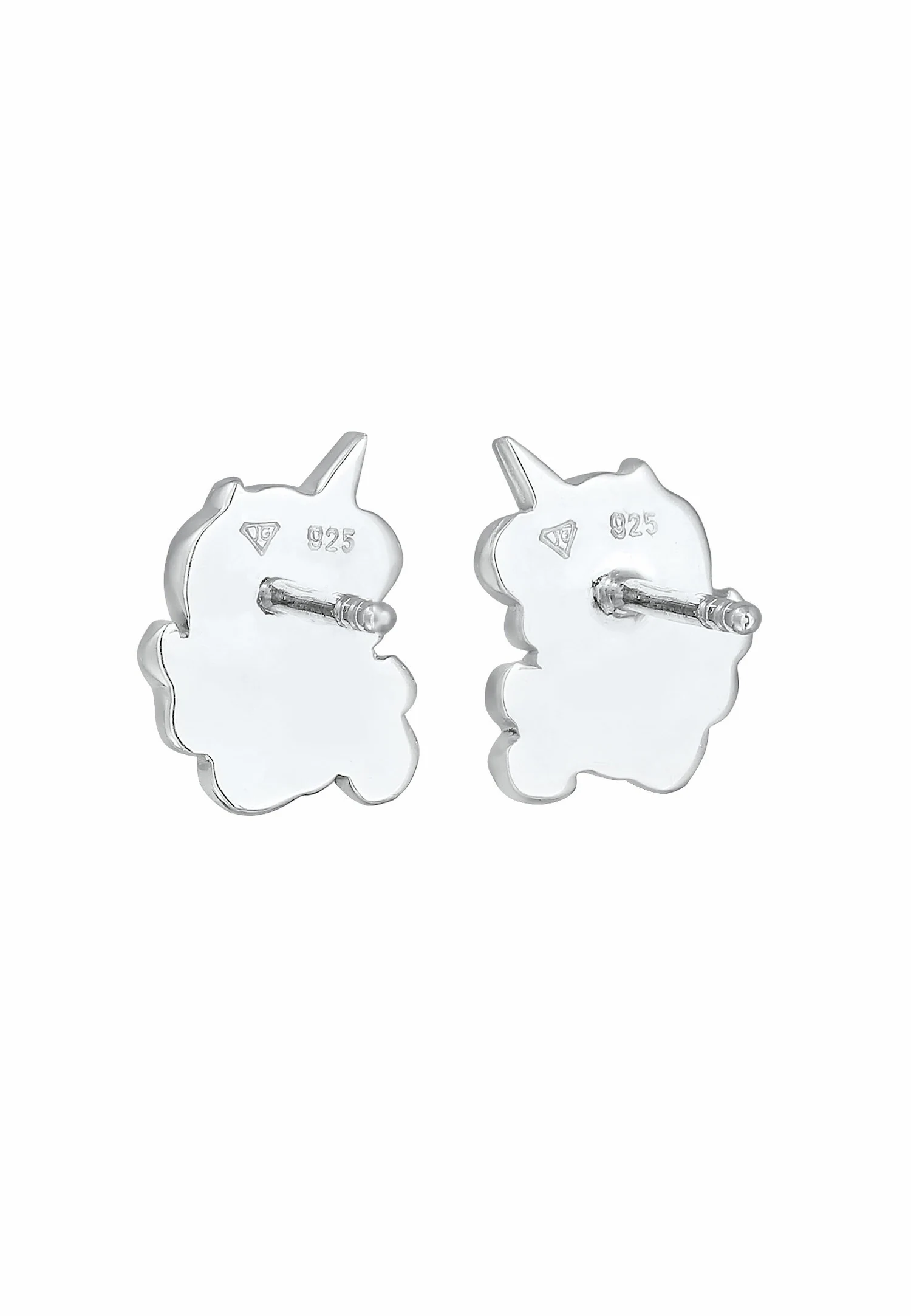 Elli Clous d'oreilles pour enfants Licorne ludique avec émail en argent sterling 925