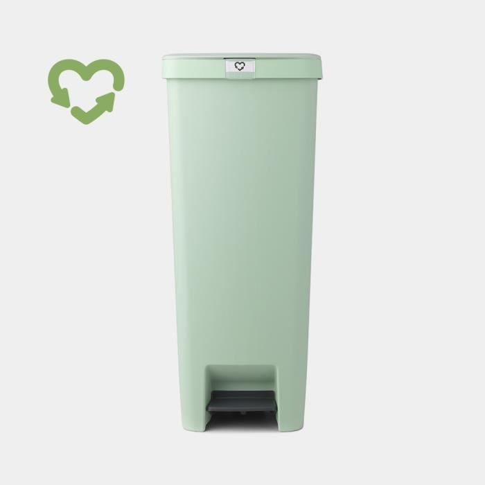 Poubelle à Pédale - BRABANTIA - StepUp - 40L - Vert - Recyclable - Organisateur de déchets