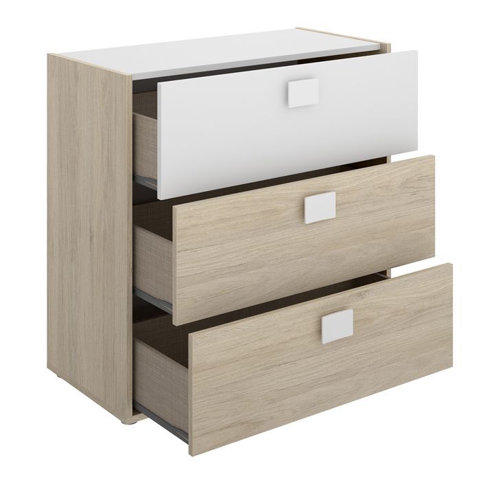 Ensemble chambre à coucher complète (lit 190x90 cm avec 2 tiroirs + table de chevet + commode )
