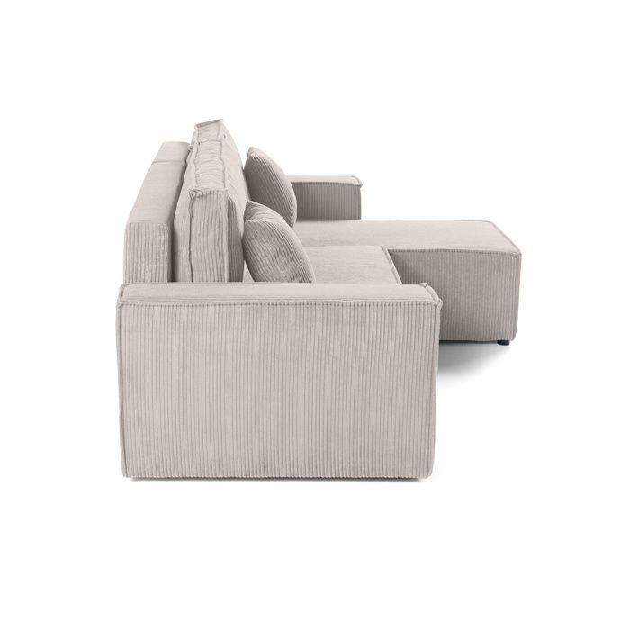 Cezanne - sofá esquinero reversible - 4 plazas - convertible con almacenamiento - en pana - Beige
