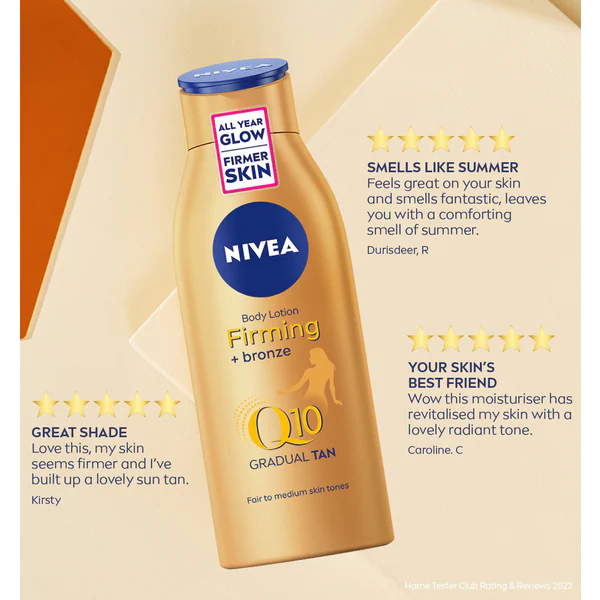 NIVEA Q10 Gradual Tan -vartalovoide vaalealle ja keskivaalealle iholle 200 ml