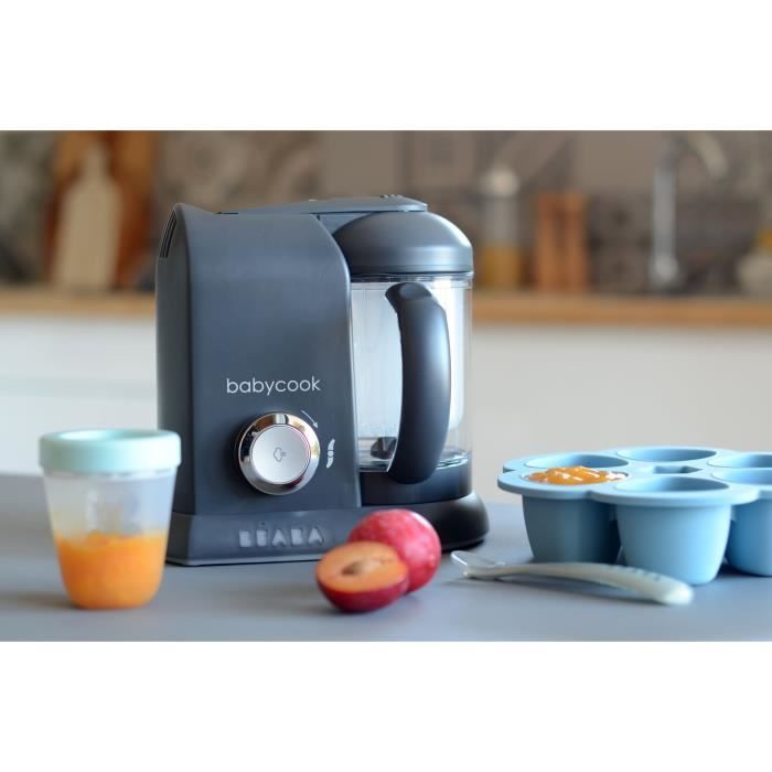 BÉABA - Babycook Solo - Robot da cucina 4 in 1 per pappe, frullatore, cottura e vaporiera - Grigio scuro
