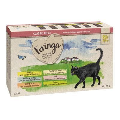 Feringa Classic Meat Menu -pussit, säästöpakkaus 24 x 85 g