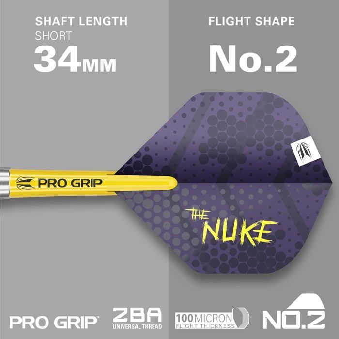 Dartbord met stalen punten - GESTEMPELD - Luke Littler - Messing - 26 mm - Pro Grip shafts - Pro Ultra flights