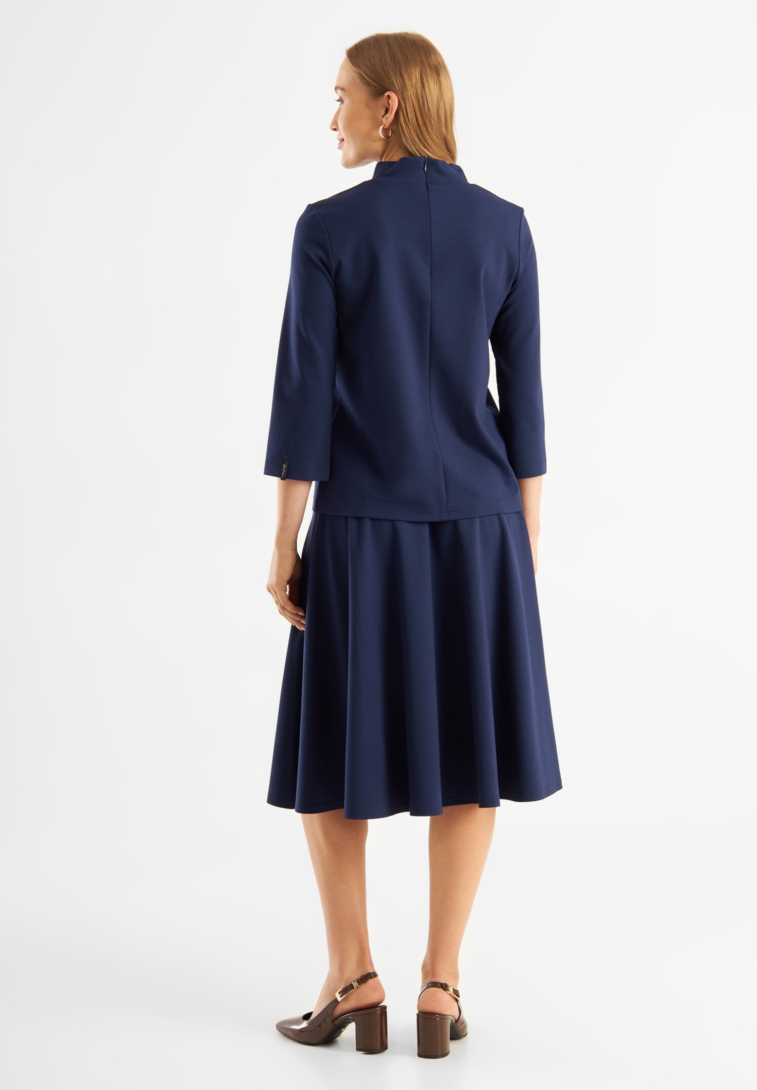Jascha Stockholm PUNTA MOCK NECK - Top met lange mouwen - marineblauw