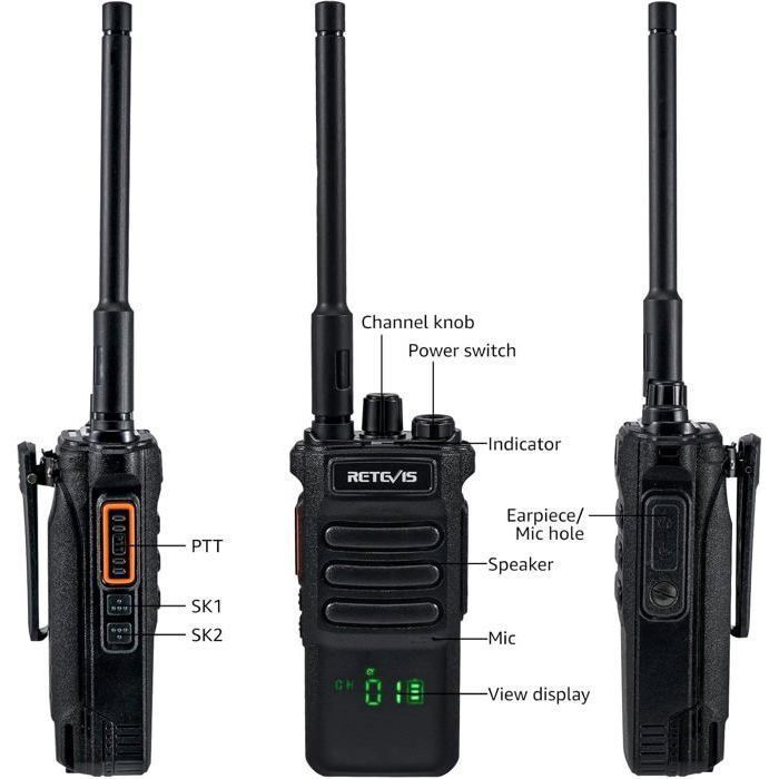 Walkie Talkie profesional Retevis RT86, radio bidireccional de largo alcance, recargable con batería de 2600 mAh, para logística (3 unidades)
