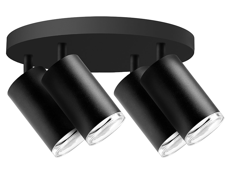 Lampa sufitowa Turyn 4-punktowy spot aluminiowy czarny