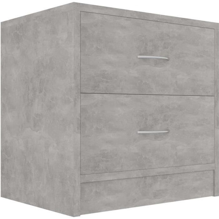 vidaXL Table de chevet Gris béton 40 x 30 x 40 cm Aggloméré