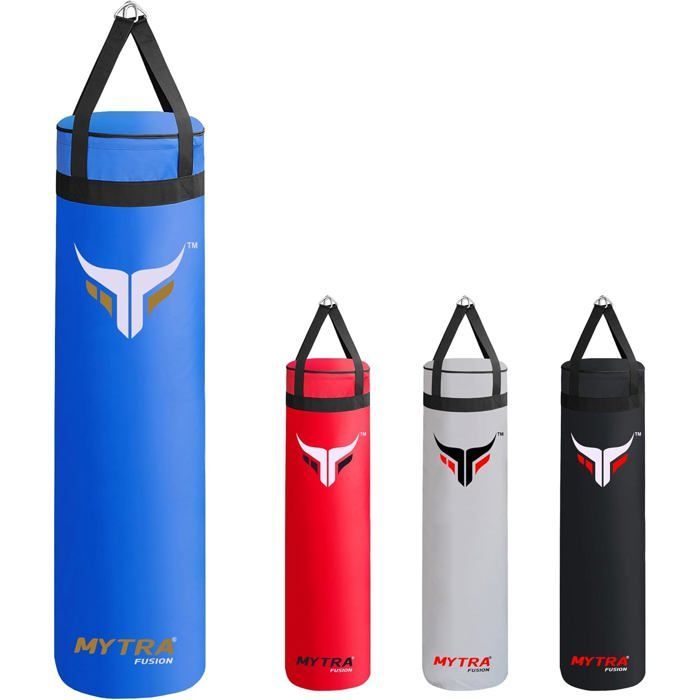 Sacco da boxe vuoto da 152 cm - Mytra Fusion - Sacco da boxe rinforzato non imbottito - Arti marziali Muay Thai - BLU
