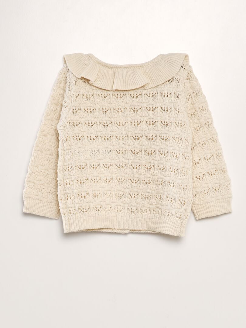 Opengebreid vest - BEIGE