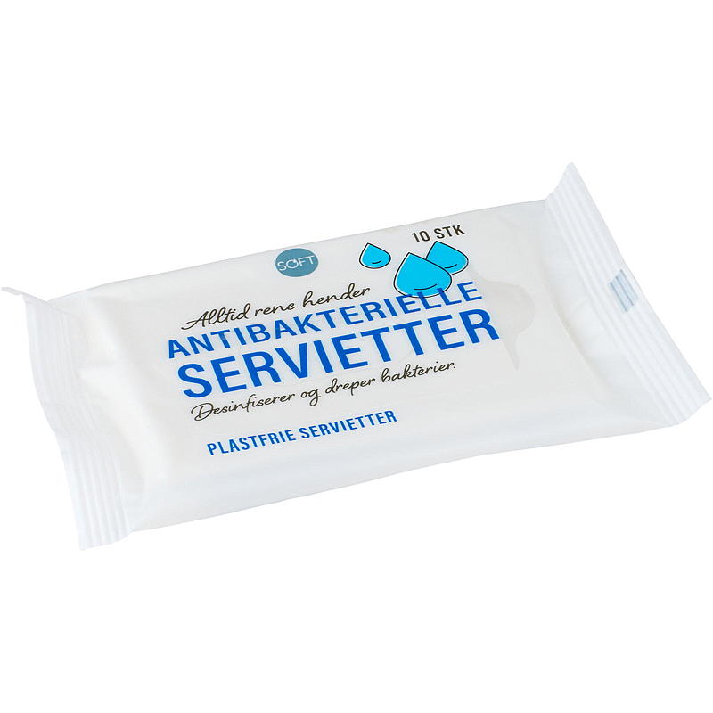 Lingettes douces antibactériennes, lot de 10.