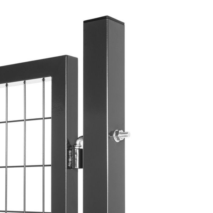 Portillon grillagé en acier galvanisé maille 100 x 50 L 1m20 x H 1m20 Gris anthracite