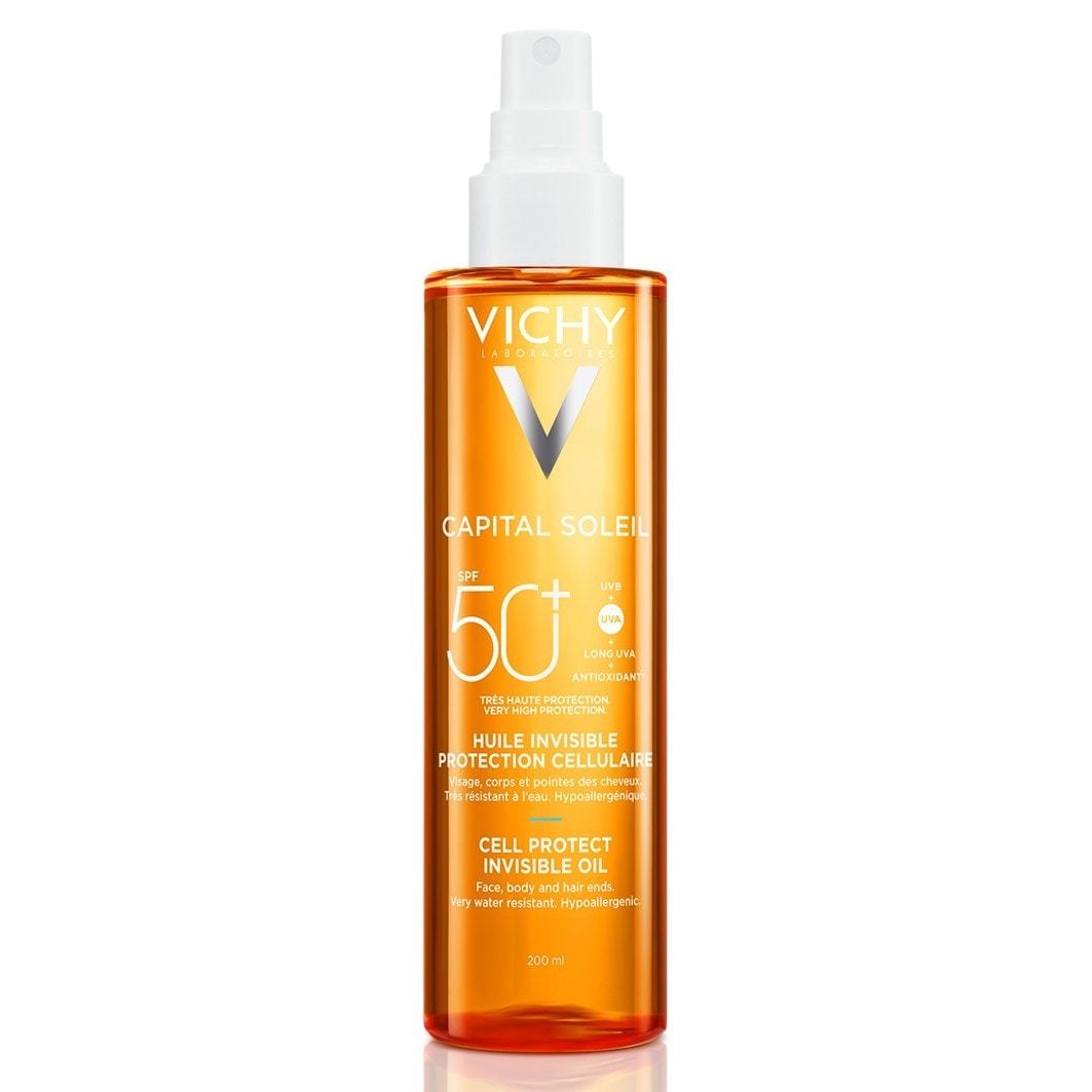 Vichy krema za sunčanje Capital Soleil Cell Protect nevidljivo ulje SPF 50+ - 200 ml