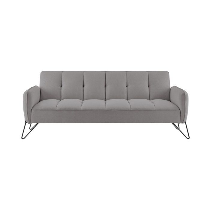 Banquette 3 places clic-clac en microfibre gris - VINTEX