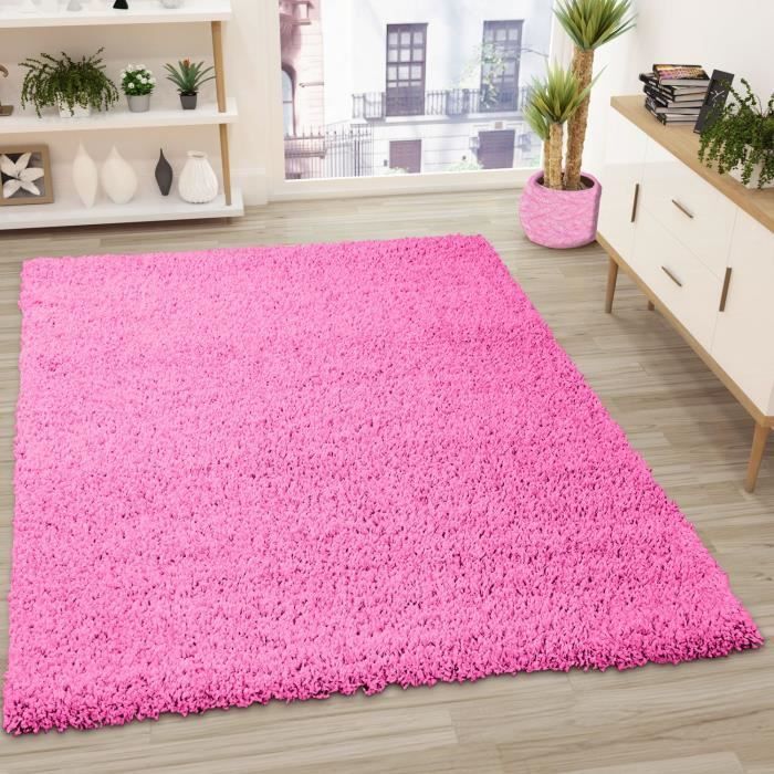 Tappeto - VIMODA - Prime Shaggy - 140x200 cm - Rosa - Stile contemporaneo