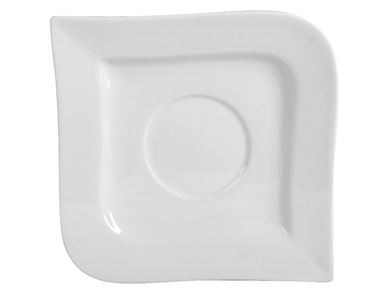 Spodek pod filiżankę Kubiko Fala porcelanowy biały