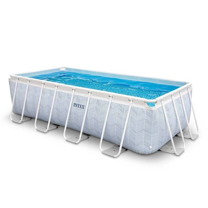 Kit de piscina tubular elevada Intex - Estructura Pris - 400 x 200 x 100 cm - Rectangular (Bomba, cartucho y escalera) - 26780NP