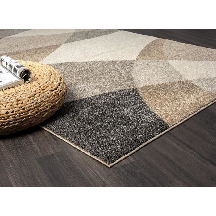 Alfombra para sala de estar - THE CARPET - PEARL - Moderna - Estampado de ondas - Beige 200x280