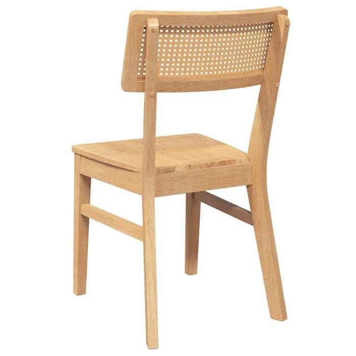 Chaises de salle à manger en bois massif - vidaxl - Lot de 2 - 47x50x81,5 cm - Naturel - Bois d'hévéa massif