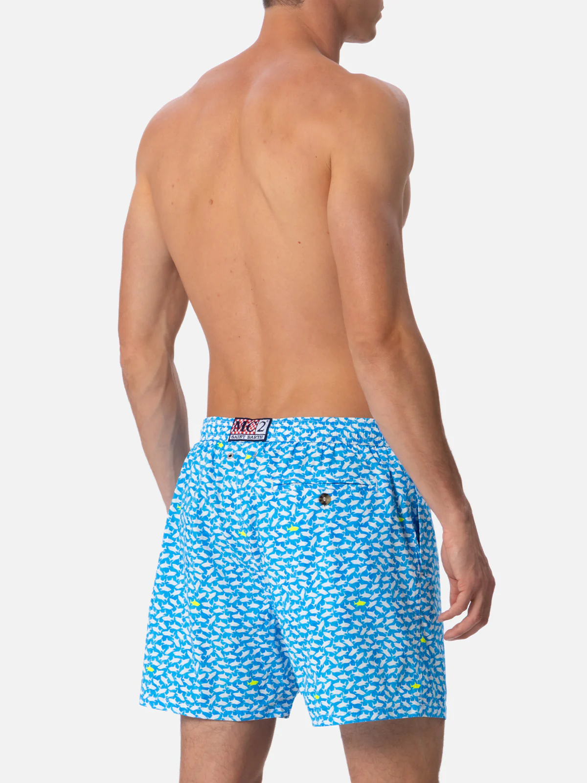Costume classico elasticizzato Comfort Light con stampa squali