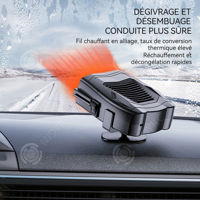 PAS Chauffage de voiture 150W 12v air froid et chaud rotatif à 360 degrés dégivrage et désembuage chauffage réchauffeur de voiture