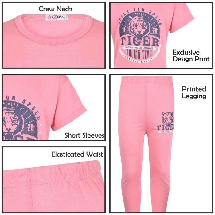 Tiger Racing Team Pink T-Shirt & Leggings Set for Baby Girls