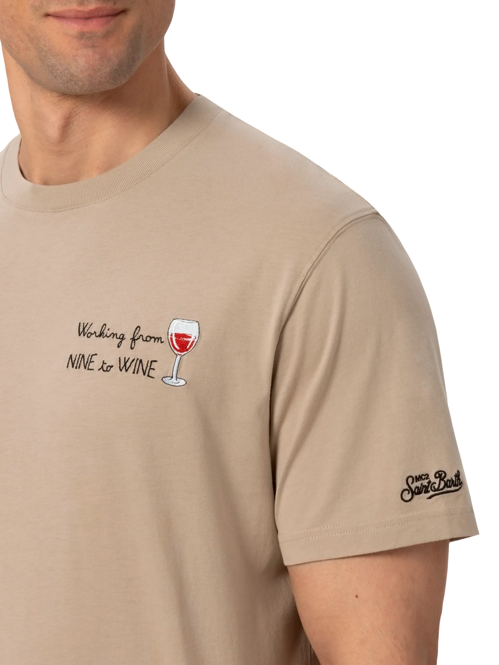 T-shirt Portofino in jersey di cotone classic fit con ricamo Nine to W