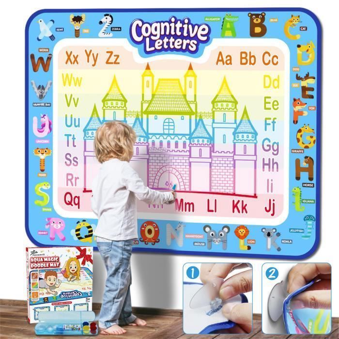 Tapete de dibujo infantil - Aquadoodle - Graffiti - 30 piezas - 100*80cm - Colores: Azul, Amarillo, Verde, Rosa