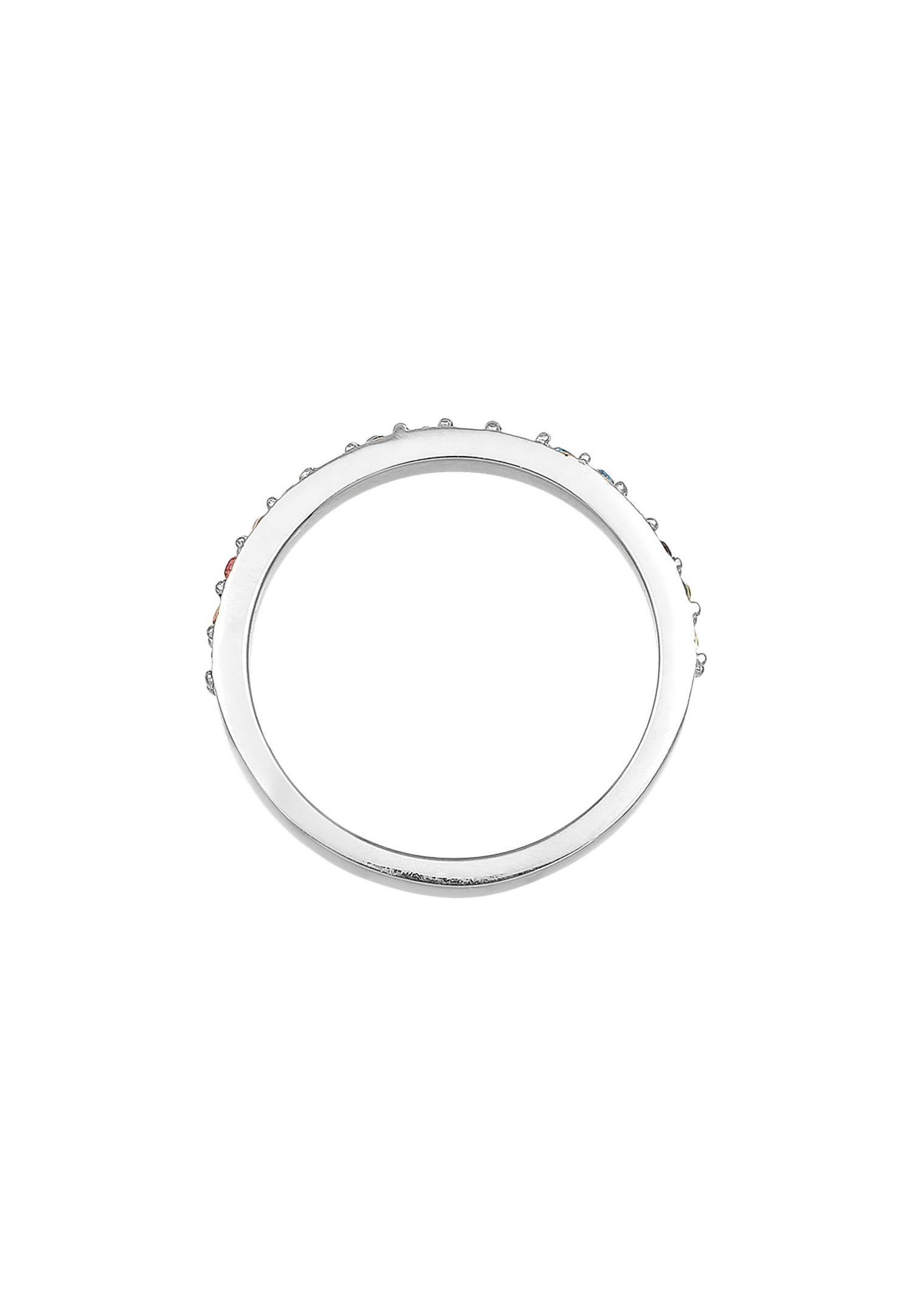 Elli Femmes Bande Arc-en-ciel Multicolore Élégant Tendance avec Cristaux en Argent Sterling 925