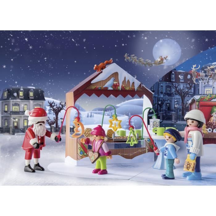 PLAYMOBIL 71472 Christmas Market Advent Calendar, 24 surprises, 84 pieces, Ages 4+