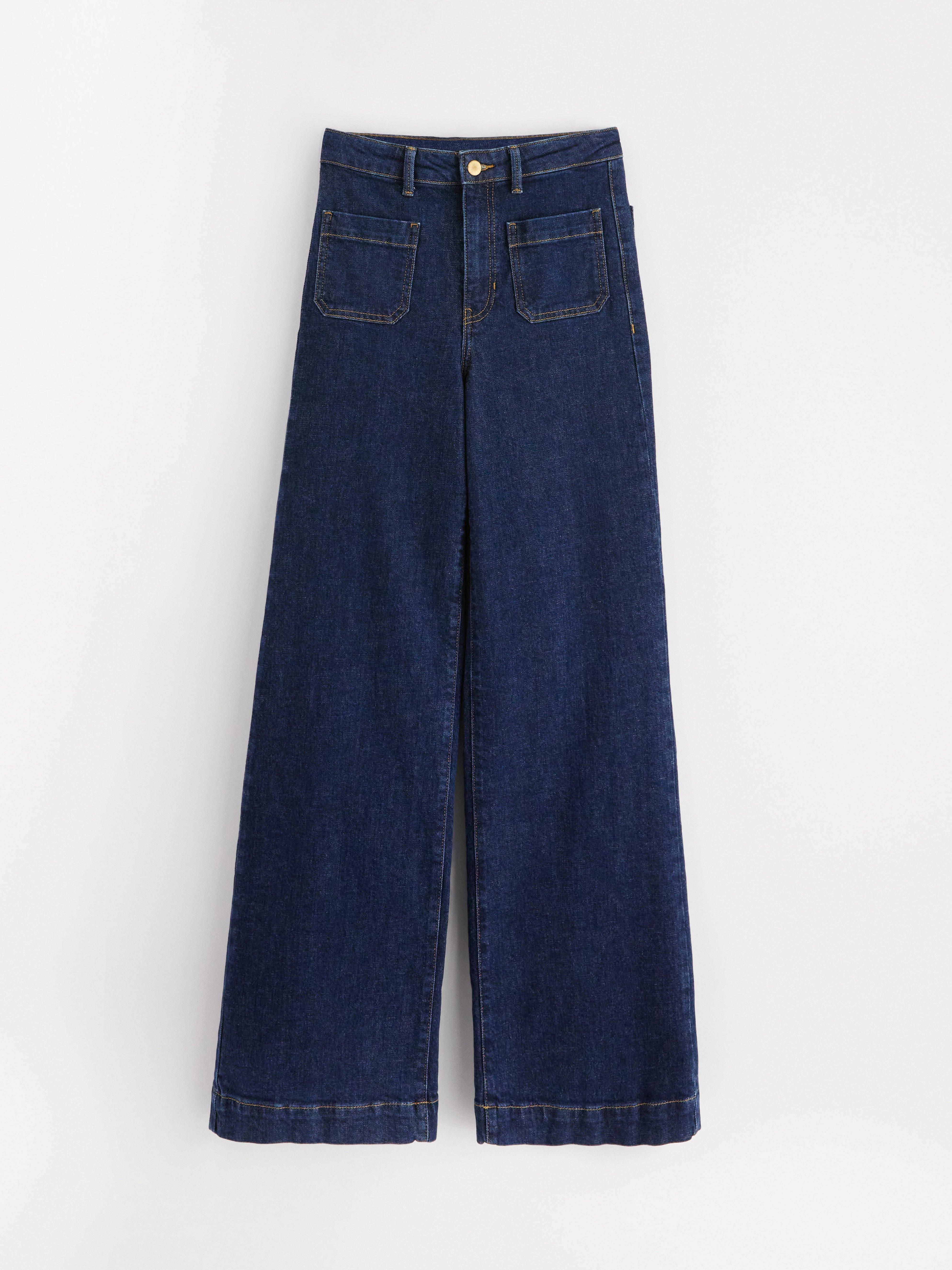 VIDE jeans med lett stretch i mørk denim