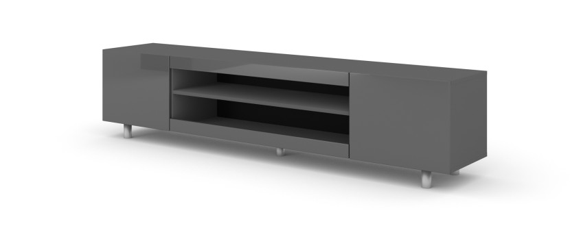 Szafka RTV komoda KATE 189 cm grfit  połysk